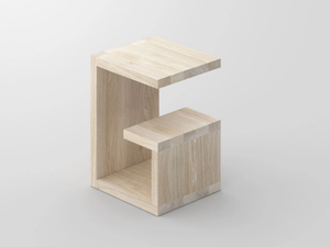 MENA - Rectangular low solid wood coffee table with integrated magazine rack _ Vitamin Design